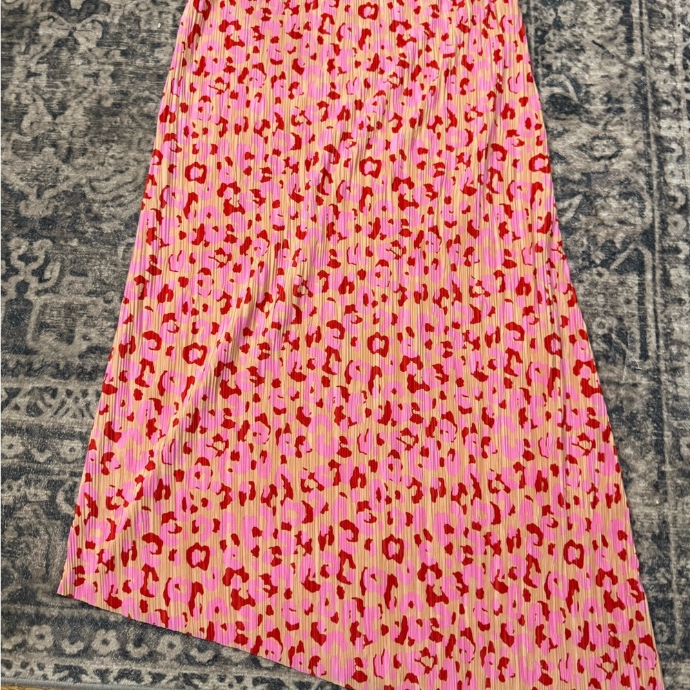 River Island Pink leopard print one shoulder dress size 6 - Picture 4 of 10